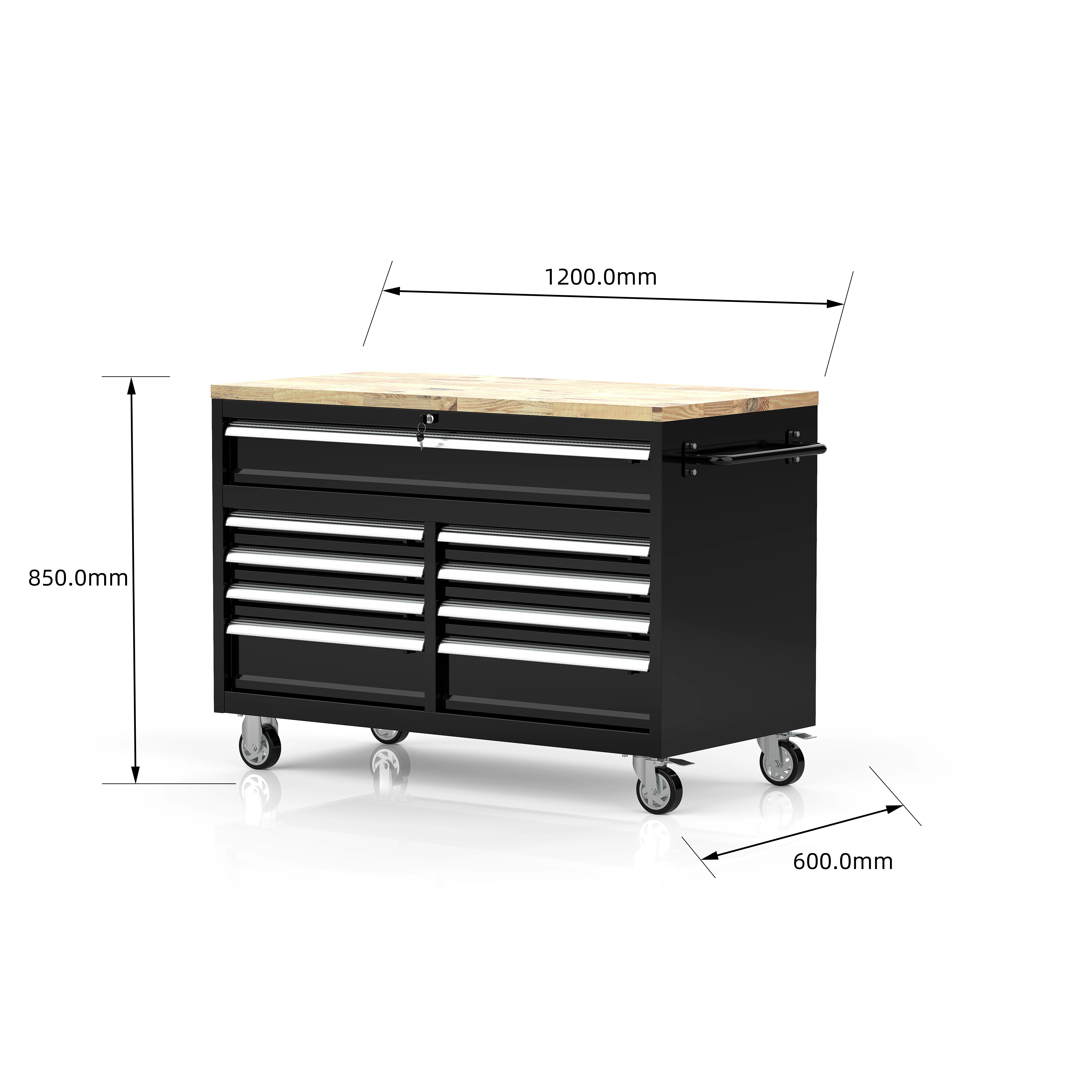 Rock RT-043 Steel 47" Tool chest with wooden top and drawers - Image 10